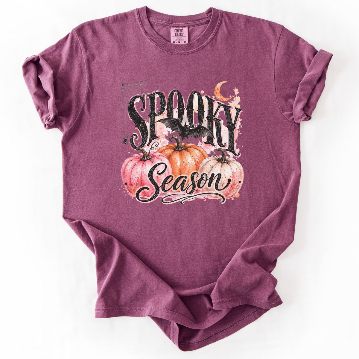 Spooky Season Pumpkin Bat Graphic Tee | Foxfire & Fable - Berry