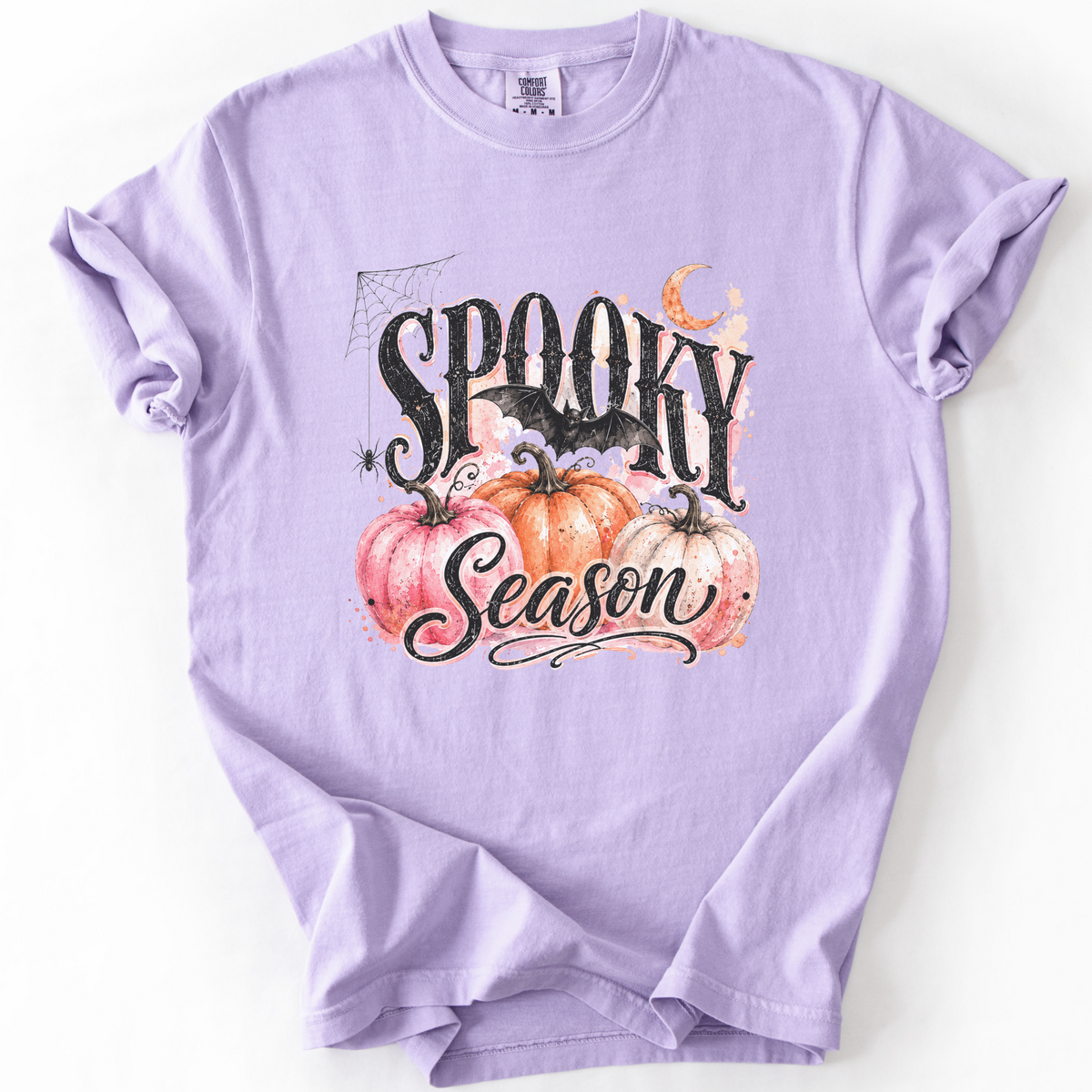 Spooky Season Pumpkin Bat Graphic Tee | Foxfire & Fable - Orchid