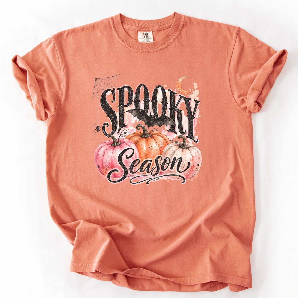 Spooky Season Pumpkin Bat Graphic Tee | Foxfire & Fable - Terracotta