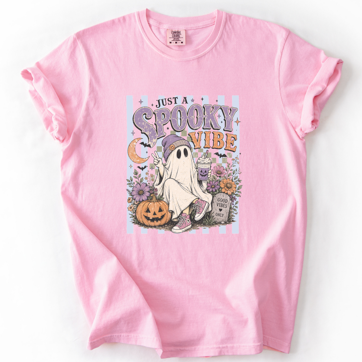 Spooky Vibe Ghost Graphic Tee | Foxfire & Fable - Blossom