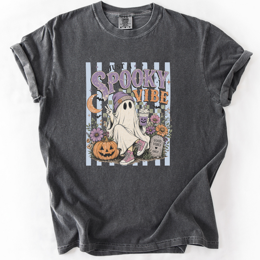 Spooky Vibe Ghost Graphic Tee | Foxfire & Fable - Pepper