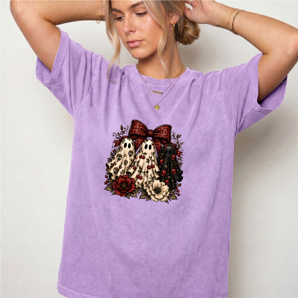 Spooky Ghost Bow Vintage Graphic Tee | Foxfire & Fable