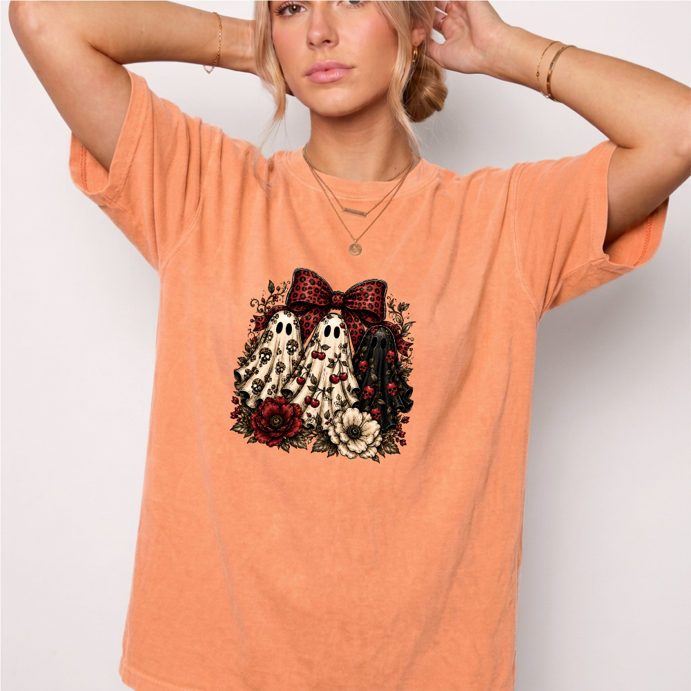 Spooky Ghost Bow Vintage Graphic Tee | Foxfire & Fable