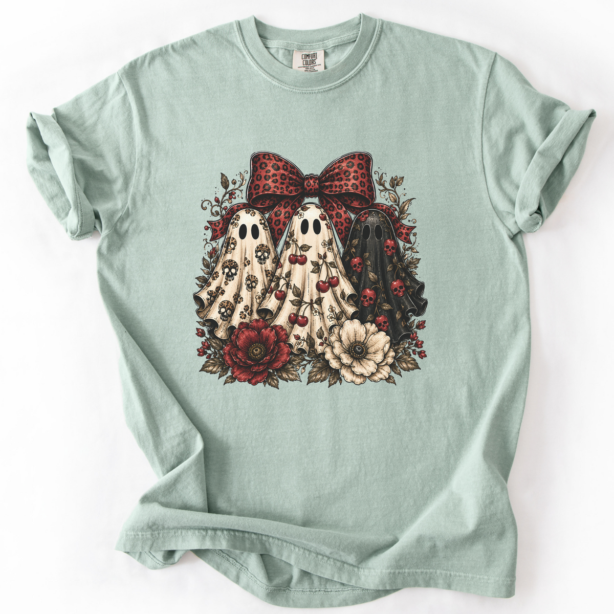 Spooky Ghost Bow Vintage Graphic Tee | Foxfire & Fable - Bay