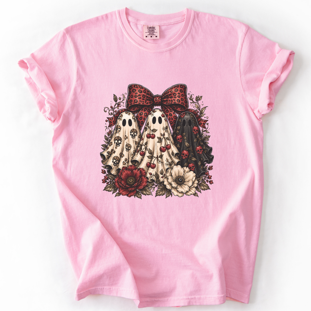 Spooky Ghost Bow Vintage Graphic Tee | Foxfire & Fable - Blossom