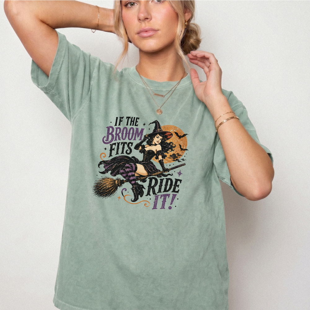 Vintage Witch Broomstick Graphic Tee | Foxfire & Fable