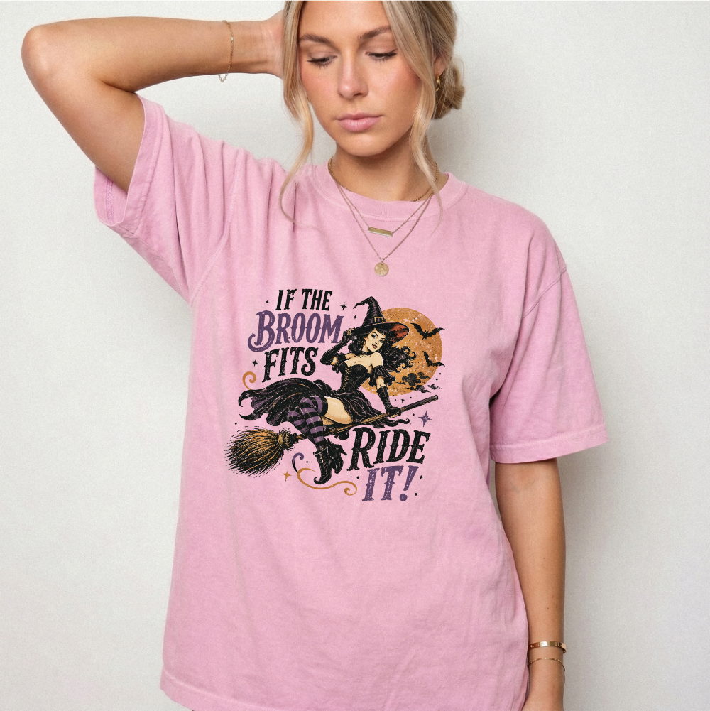 Vintage Witch Broomstick Graphic Tee | Foxfire & Fable