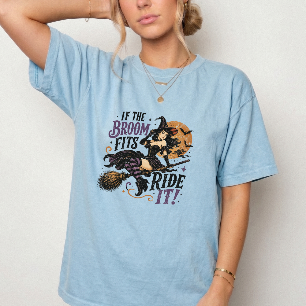 Vintage Witch Broomstick Graphic Tee | Foxfire & Fable