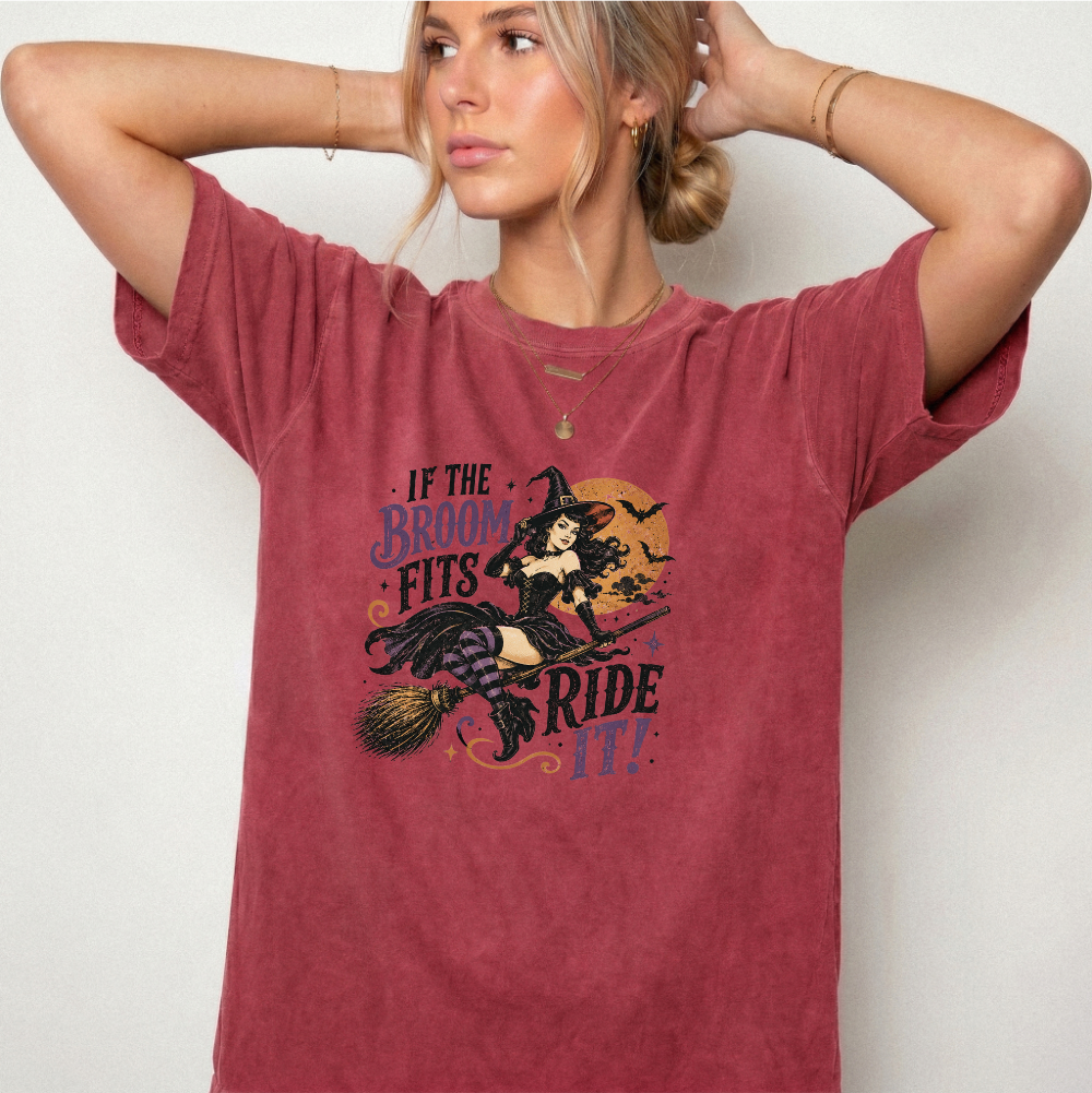 Vintage Witch Broomstick Graphic Tee | Foxfire & Fable