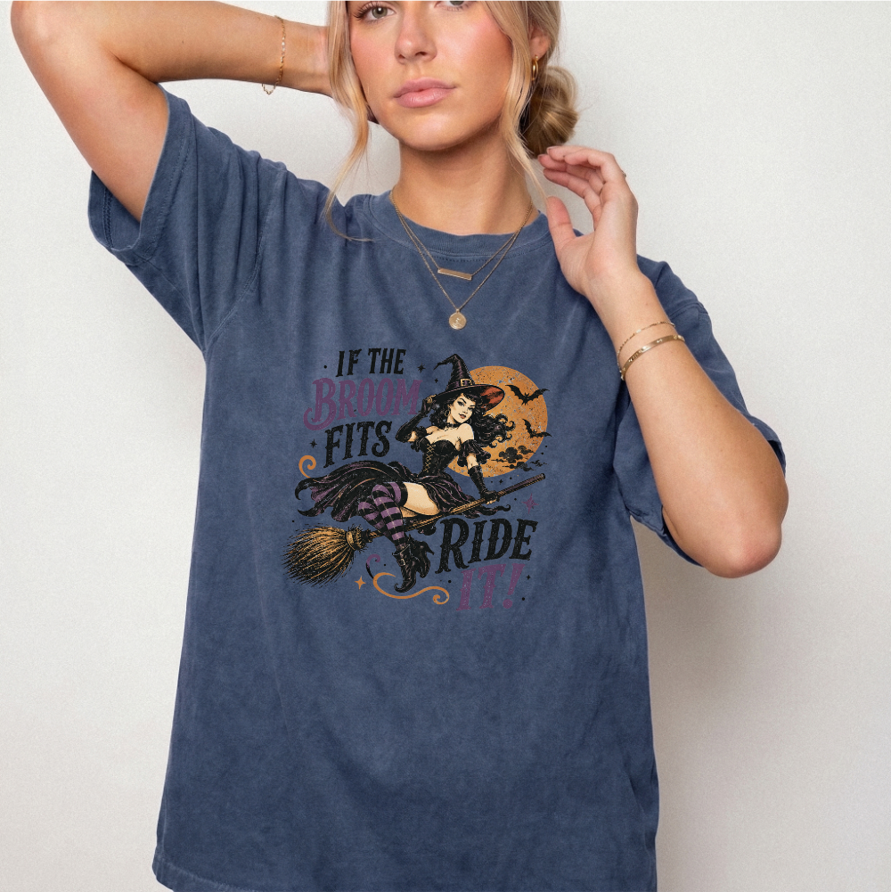Vintage Witch Broomstick Graphic Tee | Foxfire & Fable