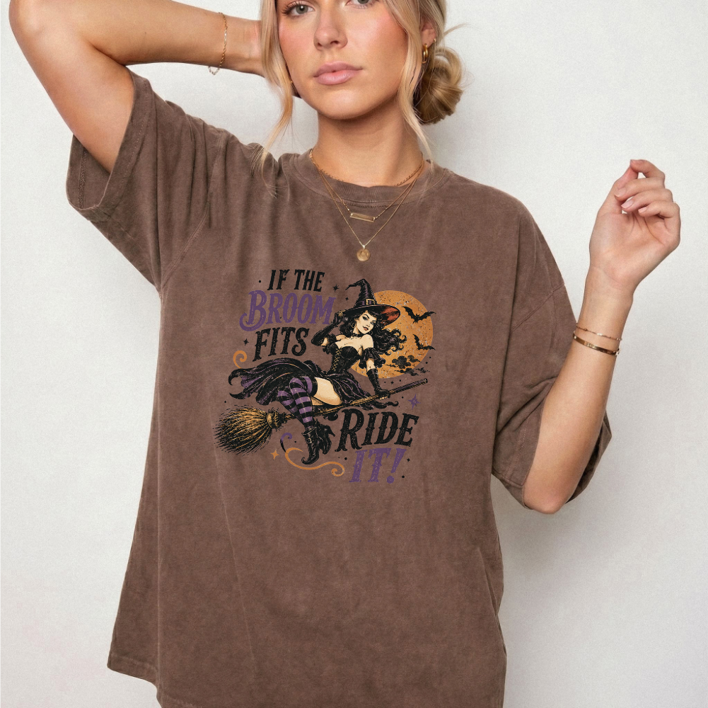 Vintage Witch Broomstick Graphic Tee | Foxfire & Fable