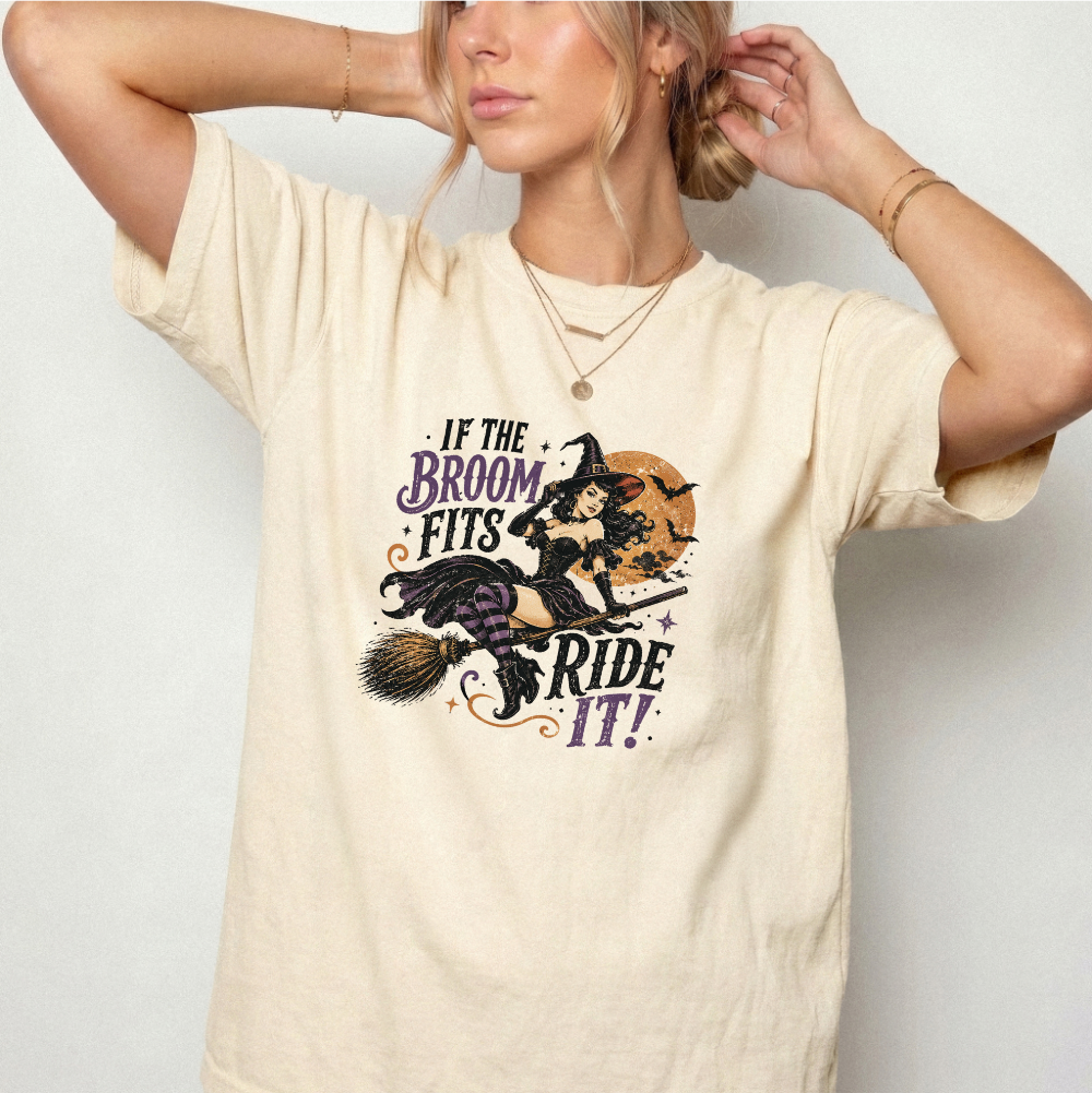 Vintage Witch Broomstick Graphic Tee | Foxfire & Fable