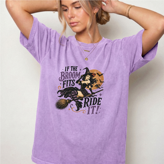 Vintage Witch Broomstick Graphic Tee | Foxfire & Fable