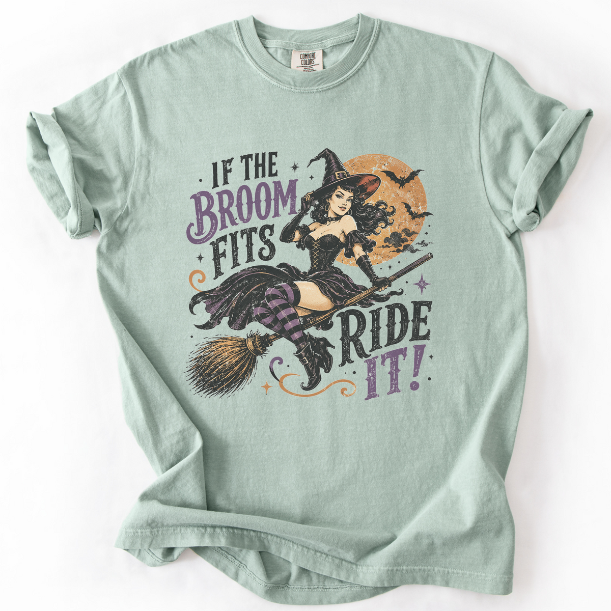 Vintage Witch Broomstick Graphic Tee | Foxfire & Fable - Bay
