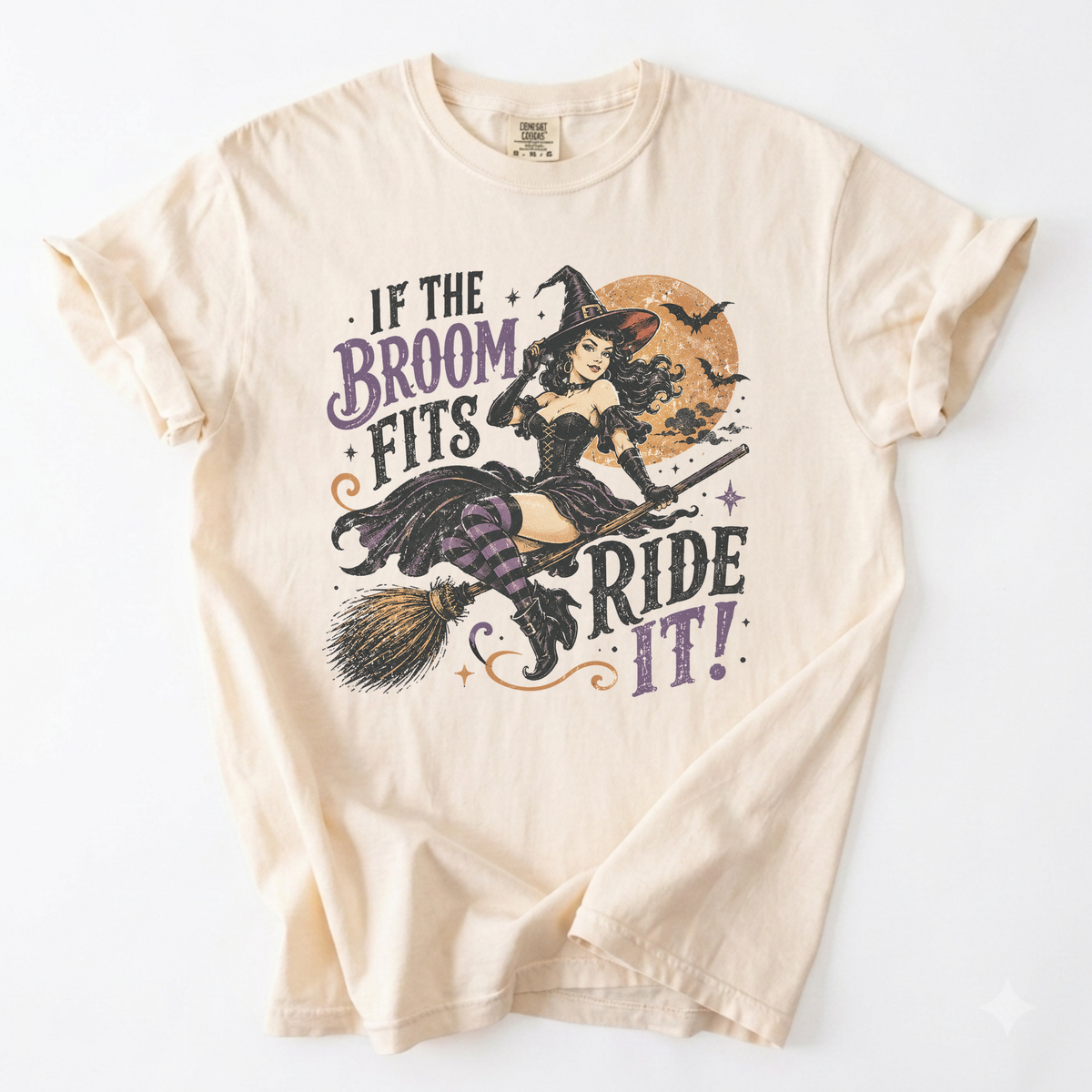 Vintage Witch Broomstick Graphic Tee | Foxfire & Fable - Ivory