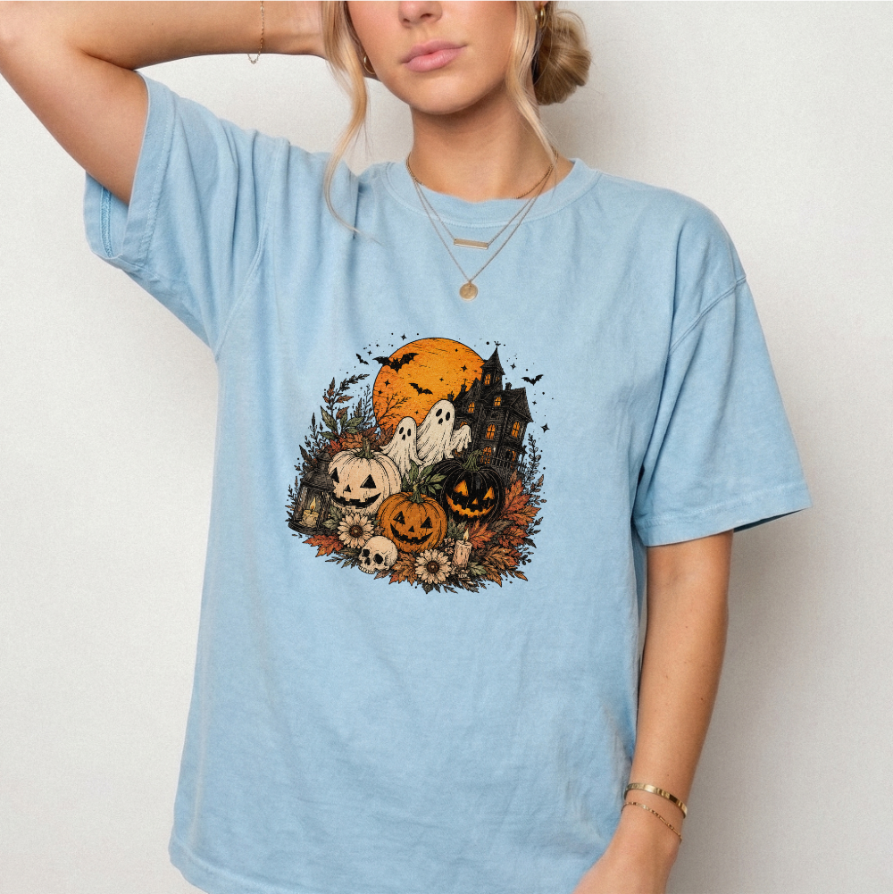 Spooky Haunted House Halloween Graphic Tee | Foxfire & Fable