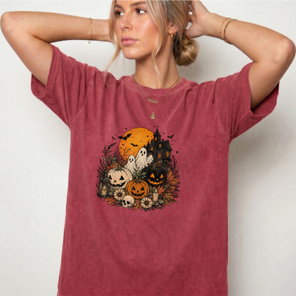Spooky Haunted House Halloween Graphic Tee | Foxfire & Fable