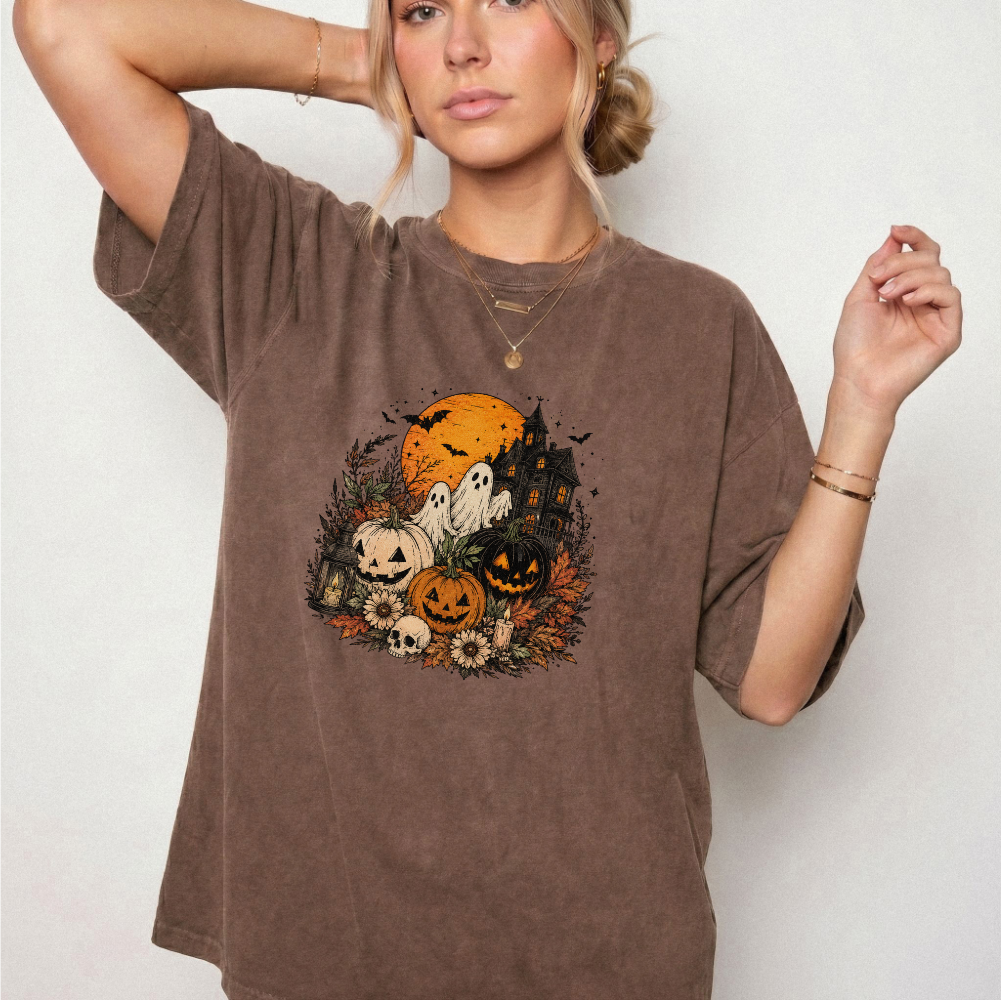 Spooky Haunted House Halloween Graphic Tee | Foxfire & Fable