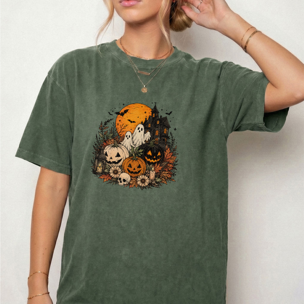 Spooky Haunted House Halloween Graphic Tee | Foxfire & Fable