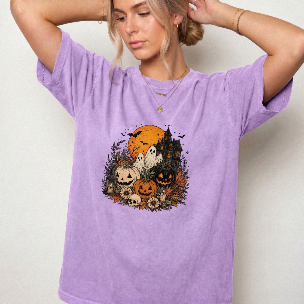 Spooky Haunted House Halloween Graphic Tee | Foxfire & Fable