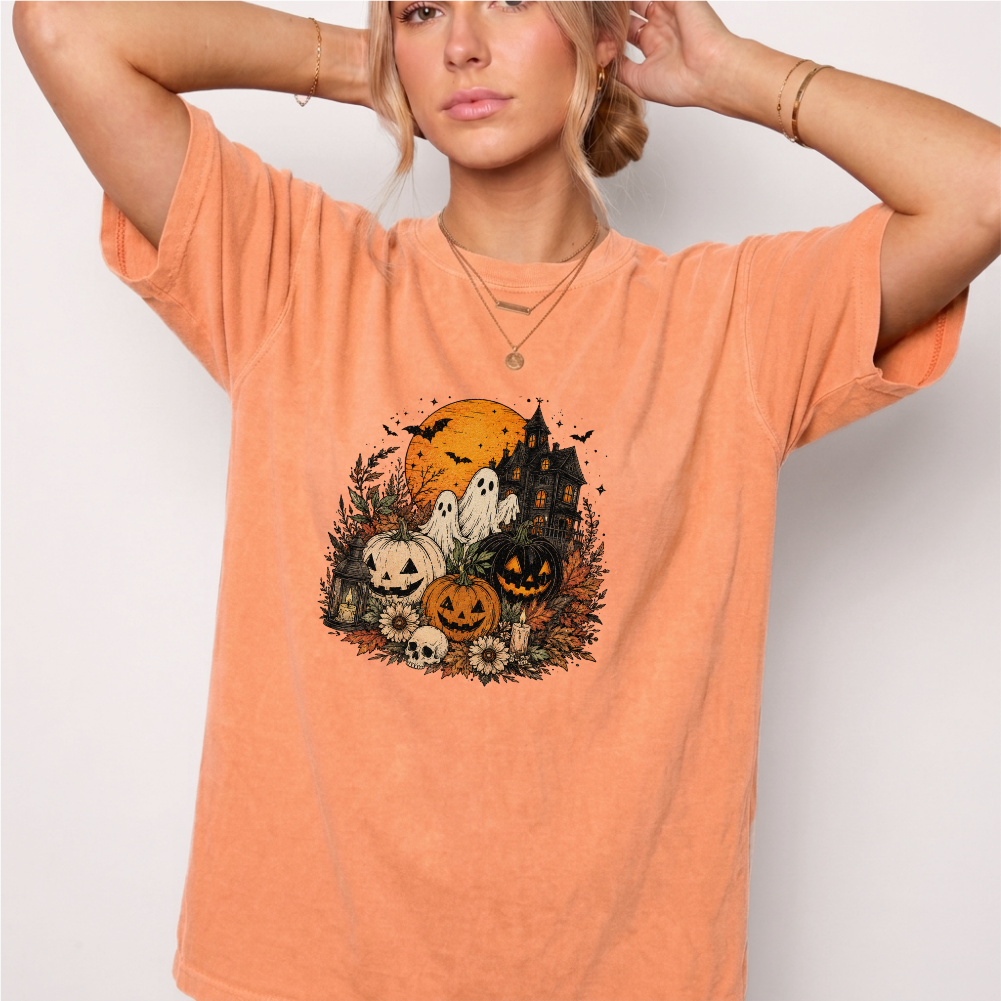 Spooky Haunted House Halloween Graphic Tee | Foxfire & Fable