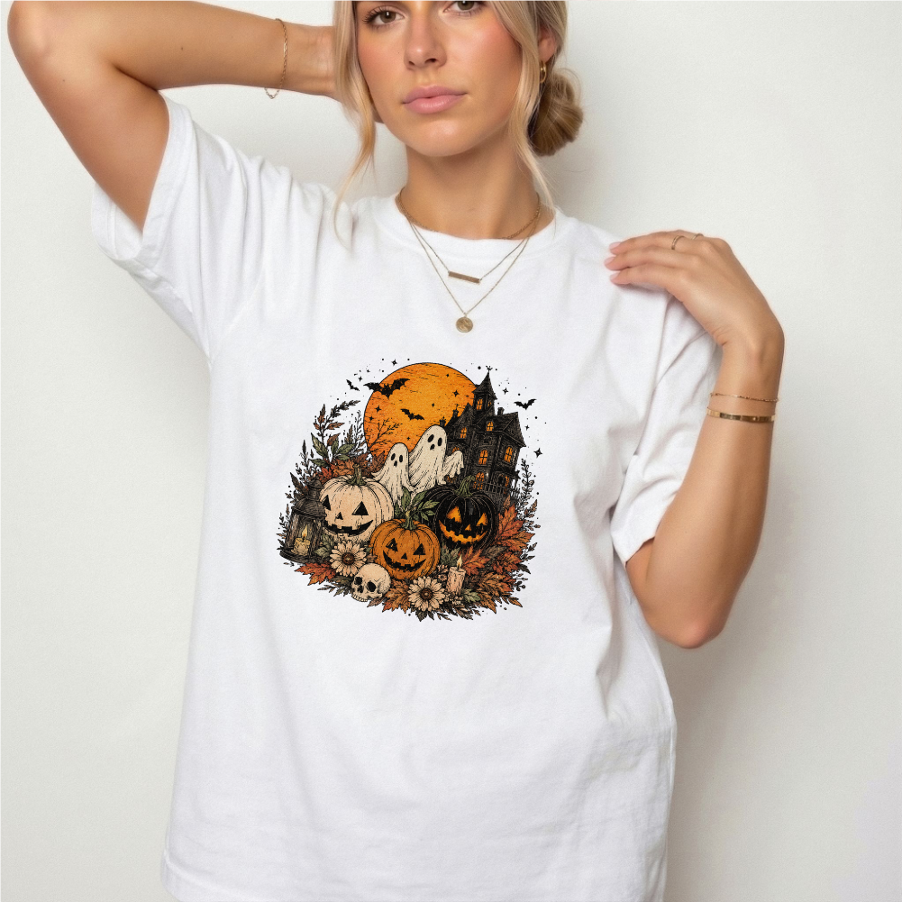 Spooky Haunted House Halloween Graphic Tee | Foxfire & Fable