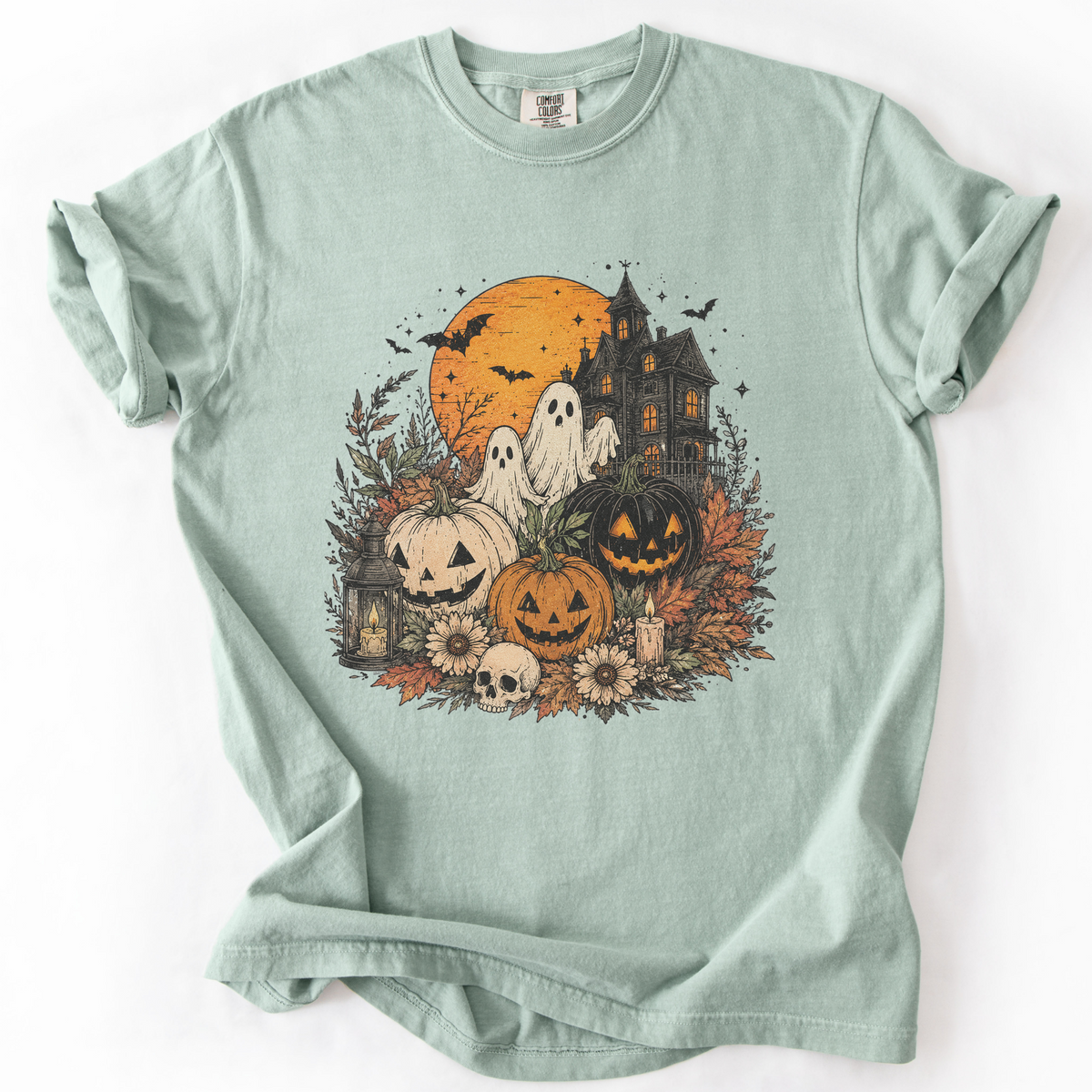 Spooky Haunted House Halloween Graphic Tee | Foxfire & Fable - Bay
