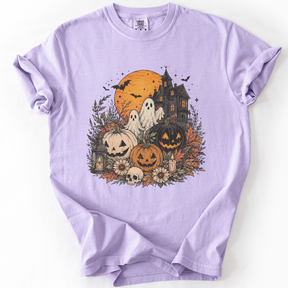 Spooky Haunted House Halloween Graphic Tee | Foxfire & Fable - Orchid