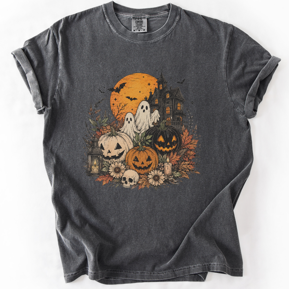 Spooky Haunted House Halloween Graphic Tee | Foxfire & Fable - Pepper