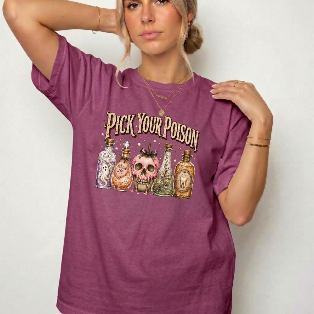 Pick Your Poison Potion Bottle Witchy Graphic Tee | Foxfire & Fable