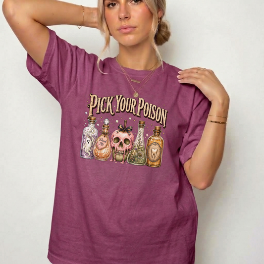 Pick Your Poison Potion Bottle Witchy Graphic Tee | Foxfire & Fable