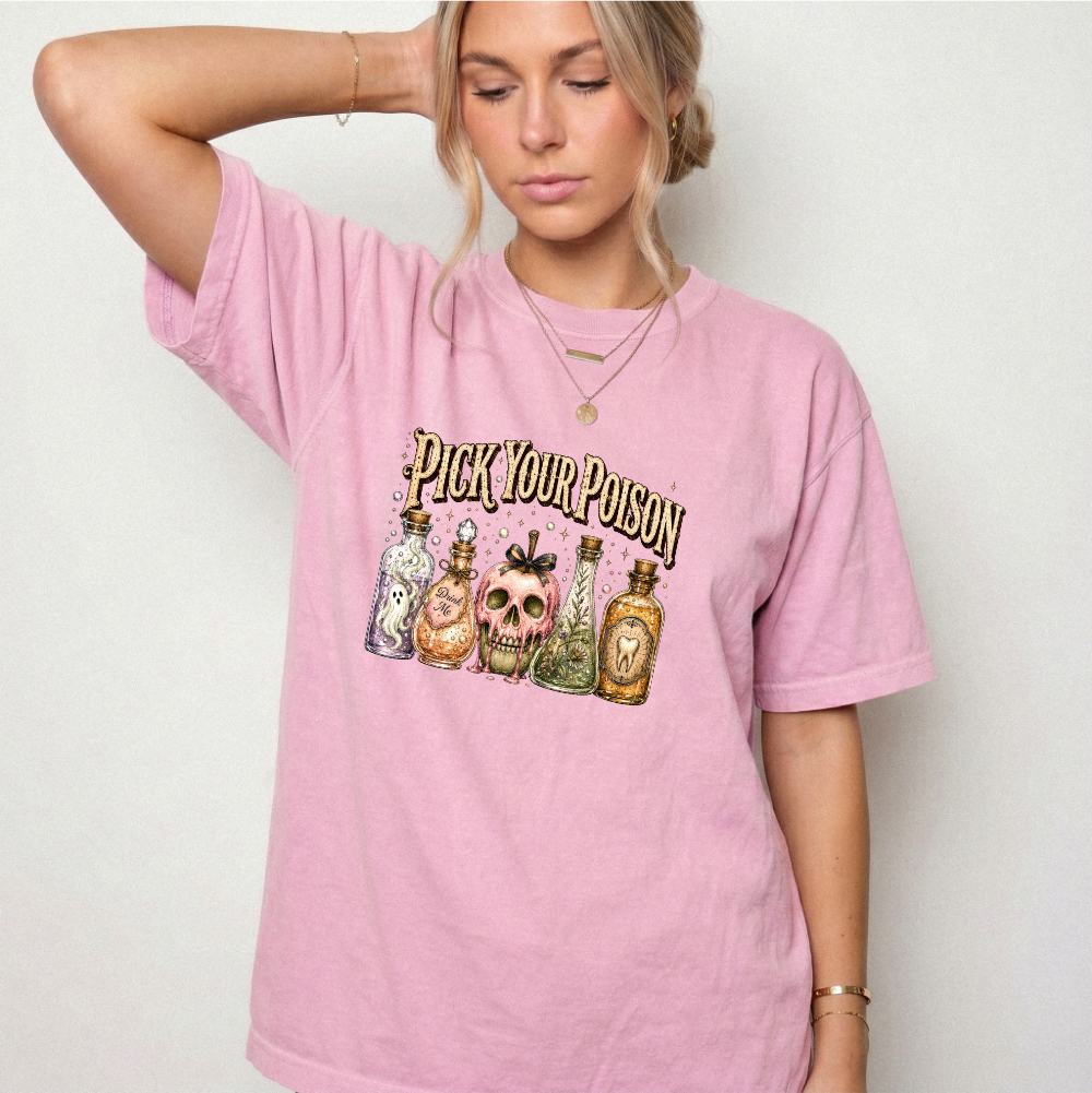 Pick Your Poison Potion Bottle Witchy Graphic Tee | Foxfire & Fable