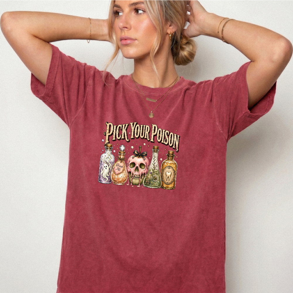 Pick Your Poison Potion Bottle Witchy Graphic Tee | Foxfire & Fable