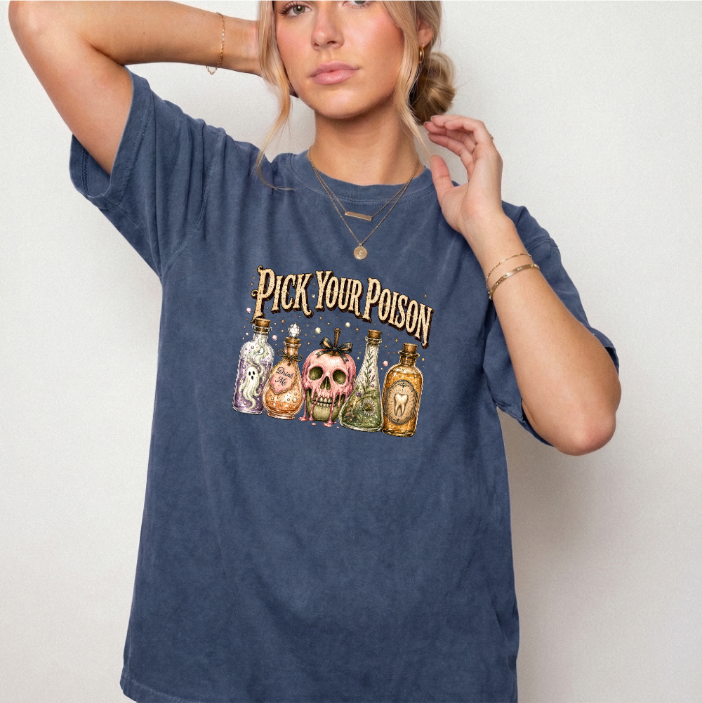 Pick Your Poison Potion Bottle Witchy Graphic Tee | Foxfire & Fable