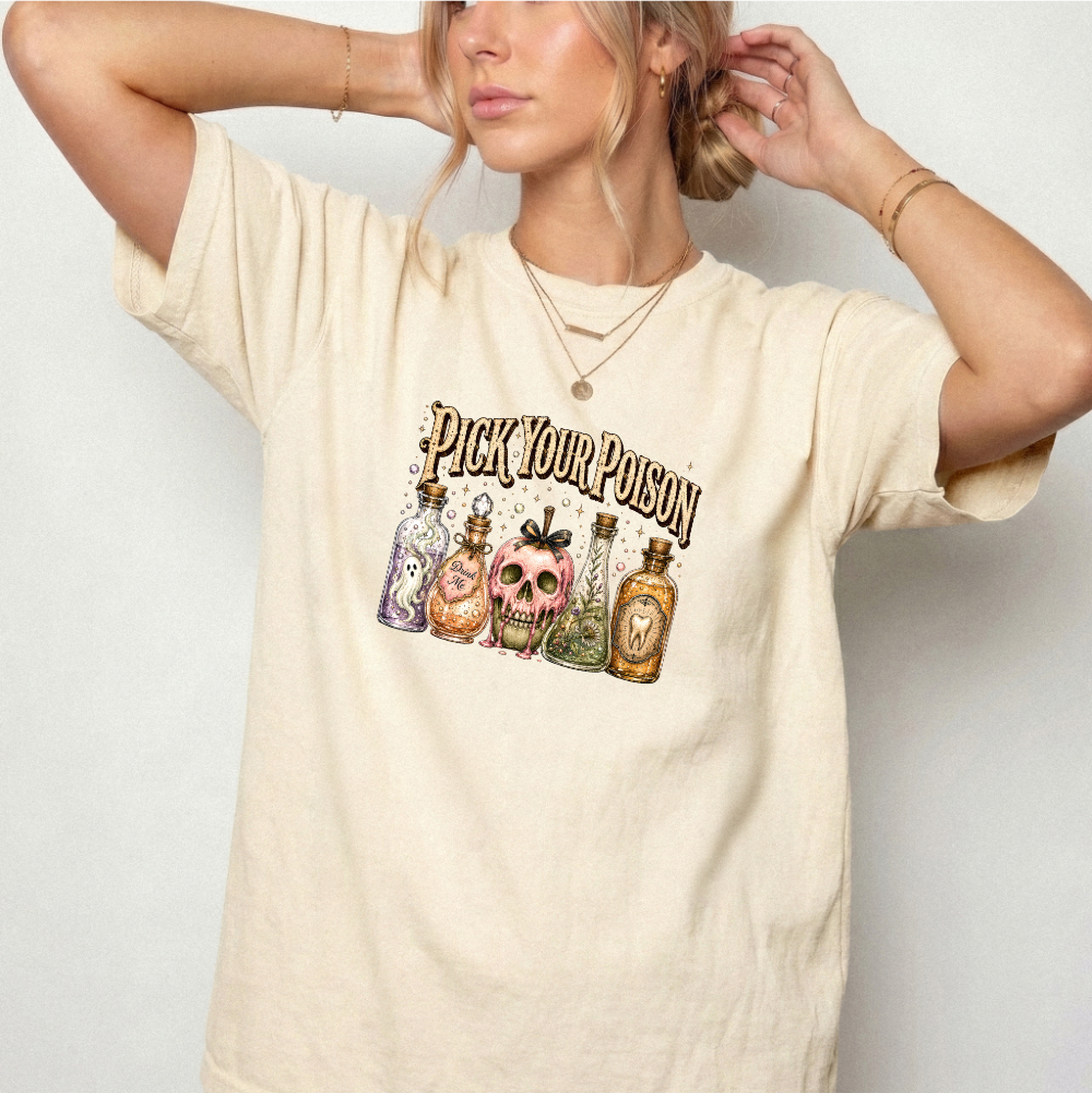 Pick Your Poison Potion Bottle Witchy Graphic Tee | Foxfire & Fable