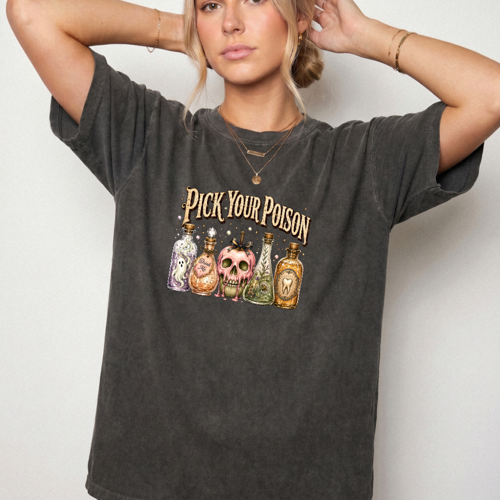 Pick Your Poison Potion Bottle Witchy Graphic Tee | Foxfire & Fable