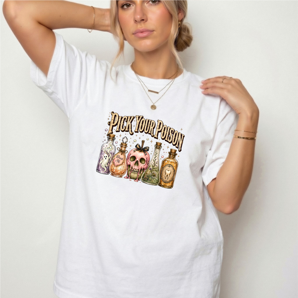 Pick Your Poison Potion Bottle Witchy Graphic Tee | Foxfire & Fable