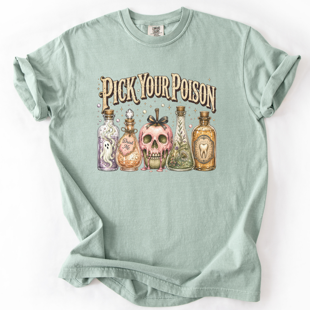 Pick Your Poison Potion Bottle Witchy Graphic Tee | Foxfire & Fable - Bay