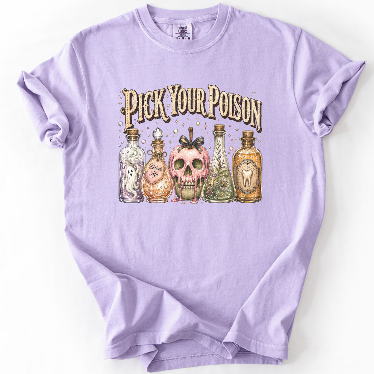 Pick Your Poison Potion Bottle Witchy Graphic Tee | Foxfire & Fable - Orchid
