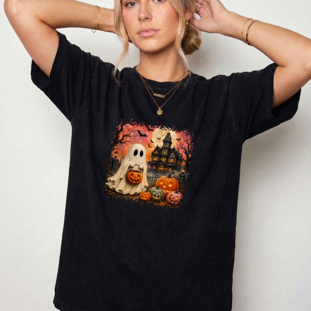 Vintage Spooky Ghost Halloween Graphic Tee | Foxfire & Fable