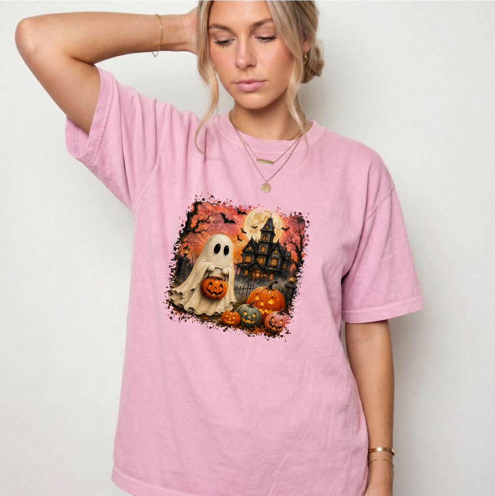 Vintage Spooky Ghost Halloween Graphic Tee | Foxfire & Fable