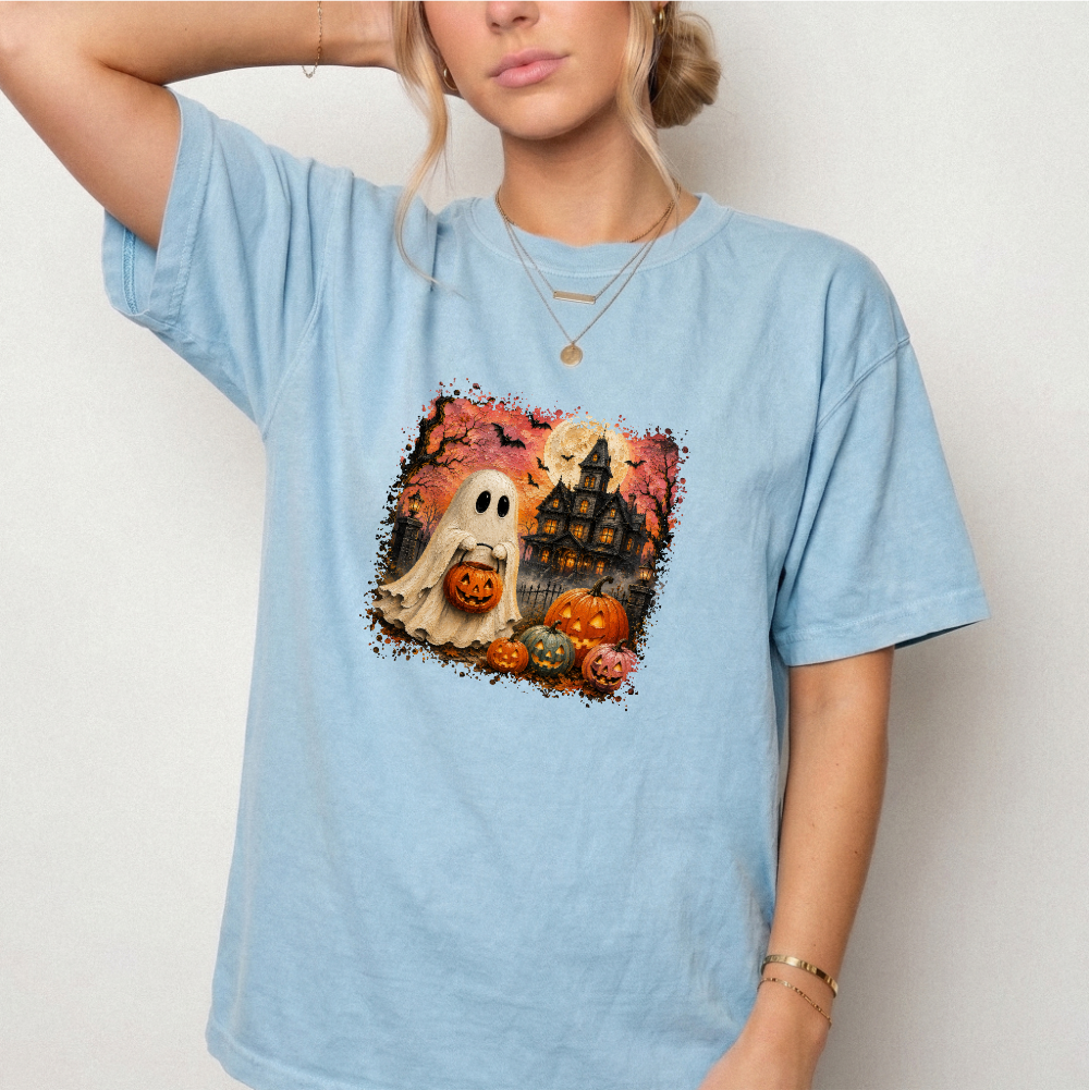 Vintage Spooky Ghost Halloween Graphic Tee | Foxfire & Fable