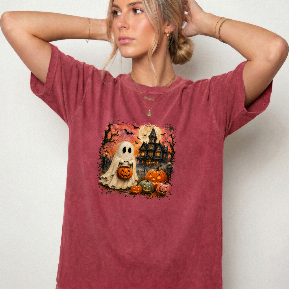Vintage Spooky Ghost Halloween Graphic Tee | Foxfire & Fable