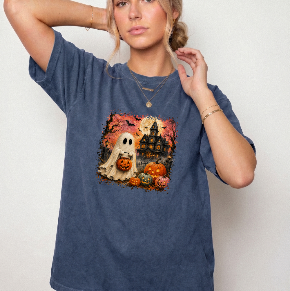 Vintage Spooky Ghost Halloween Graphic Tee | Foxfire & Fable