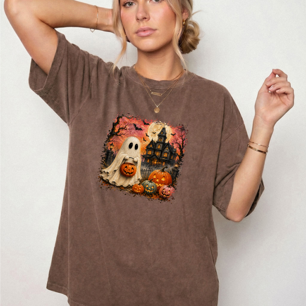 Vintage Spooky Ghost Halloween Graphic Tee | Foxfire & Fable