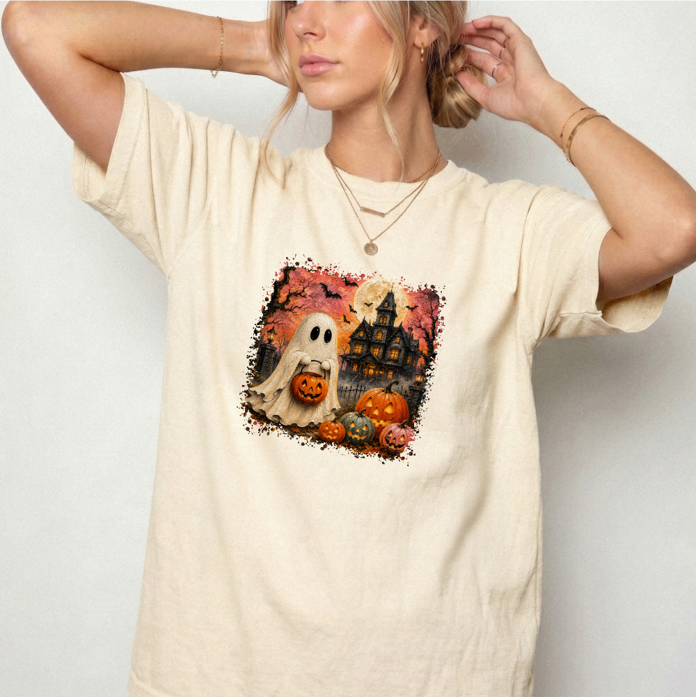 Vintage Spooky Ghost Halloween Graphic Tee | Foxfire & Fable