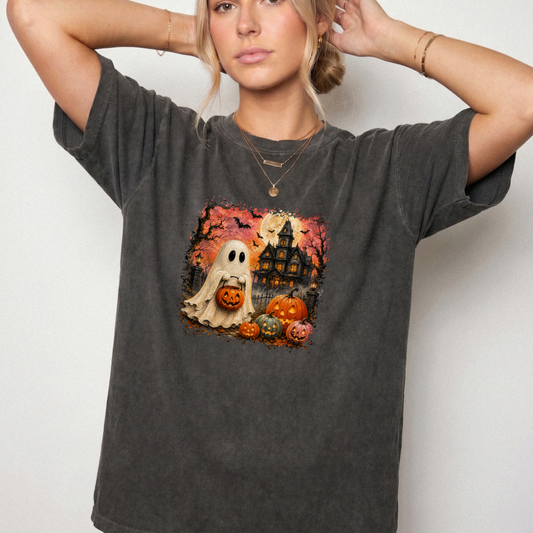 Vintage Spooky Ghost Halloween Graphic Tee | Foxfire & Fable