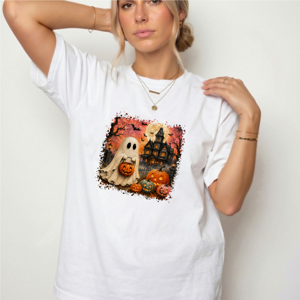 Vintage Spooky Ghost Halloween Graphic Tee | Foxfire & Fable