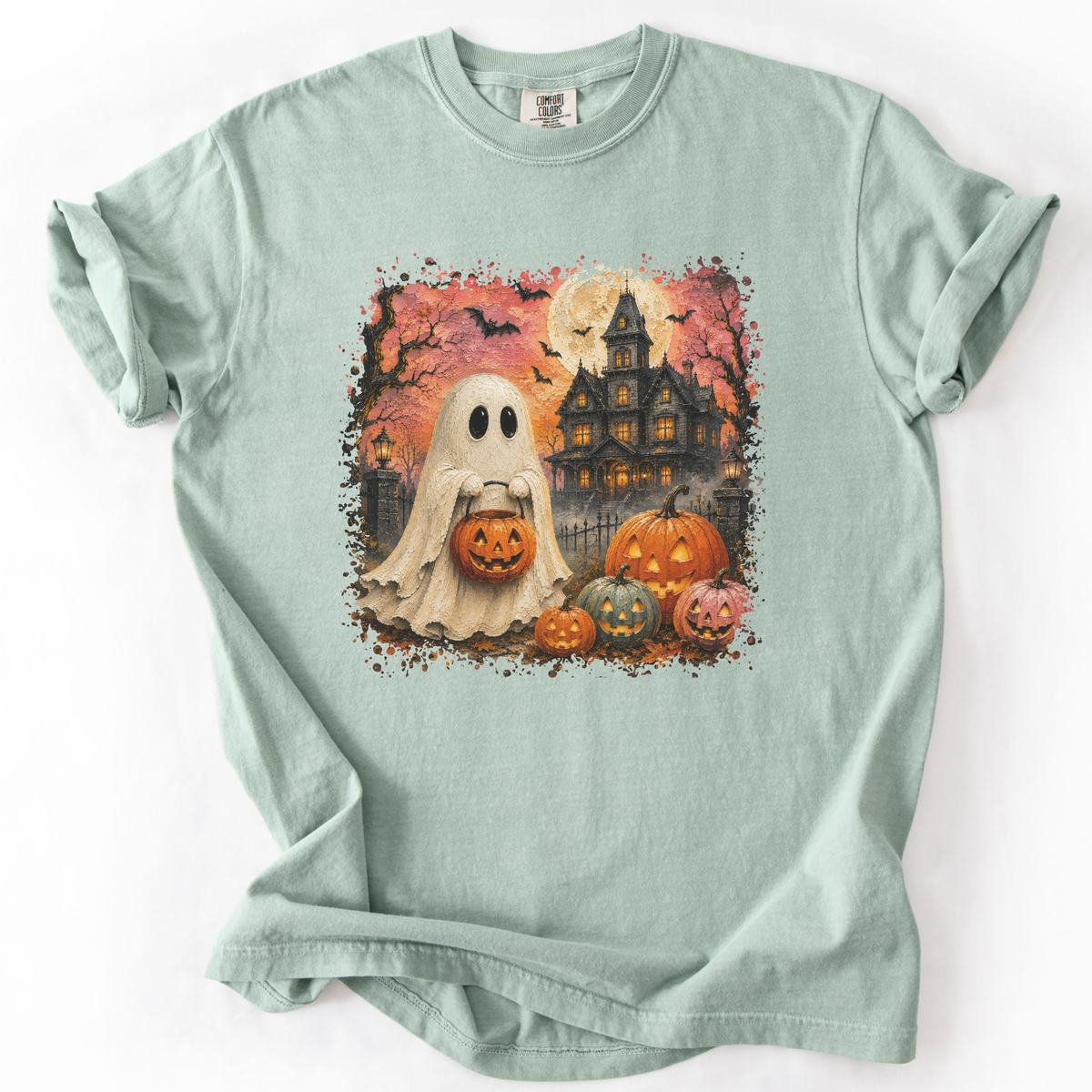Vintage Spooky Ghost Halloween Graphic Tee | Foxfire & Fable - Bay