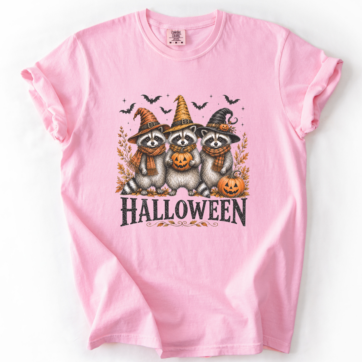 Vintage Halloween Raccoons Witch Hat Graphic Tee | Foxfire & Fable - Blossom